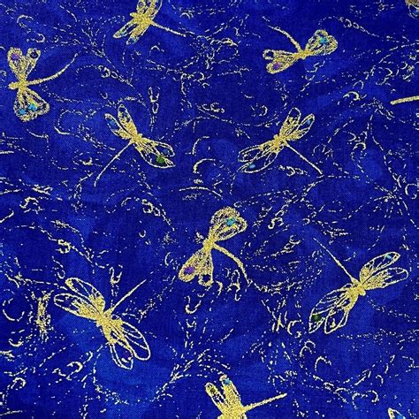 timeless treasures fly by night dragonflies mini metallic royal fabric|Timeless Treasures Fabric Dragonflies .